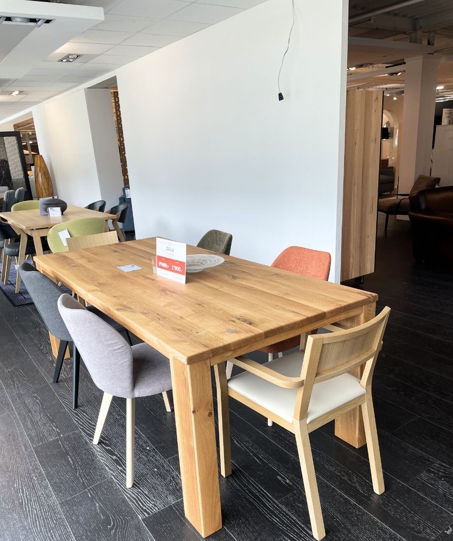 Table chêne palustre massif huilé rustique – Image 2
